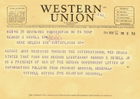 Sewell POW telegram